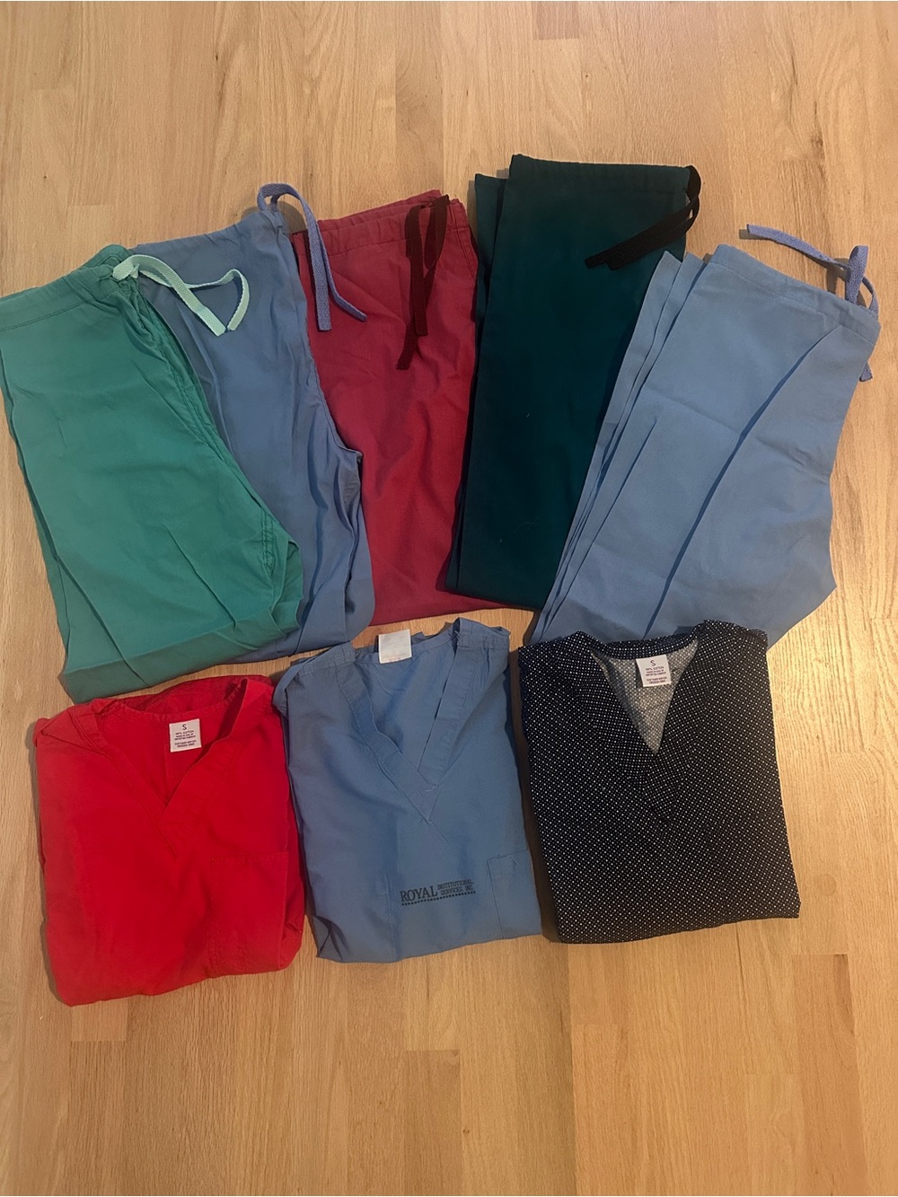 Assorted Women's Medical Scrub Tops and Pants - Multi-Color Pack